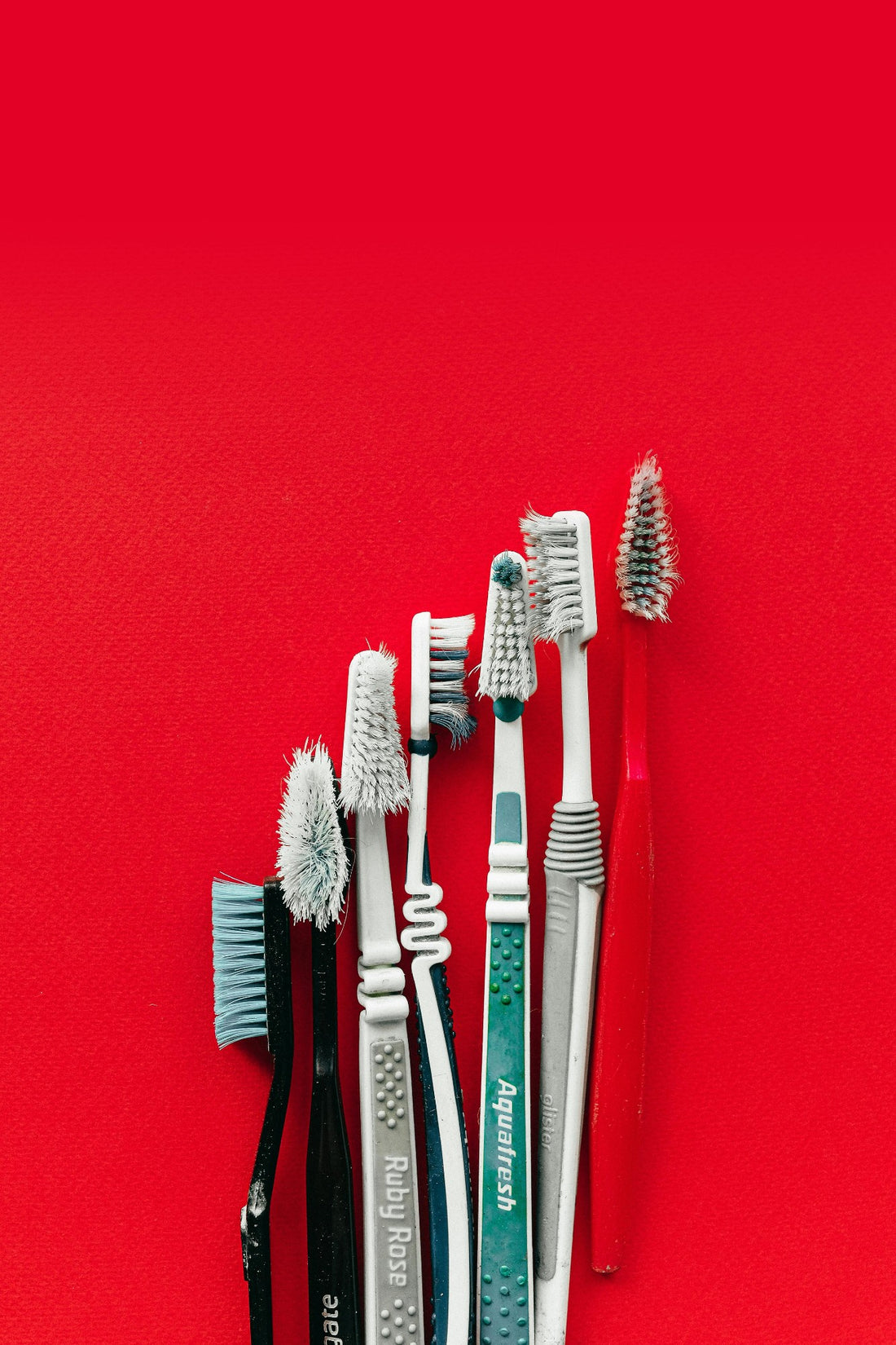 Old toothbrushes ready to be recycled