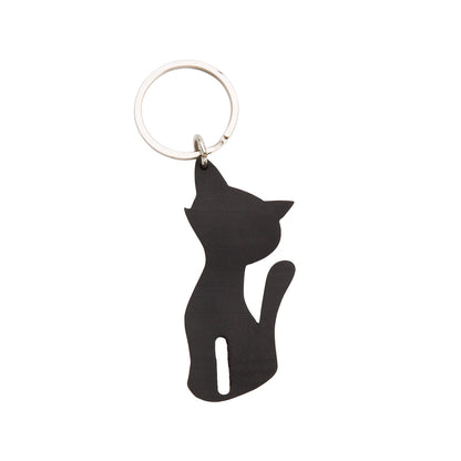 Smokey Recycled Rubber Cat Vegan Keyring