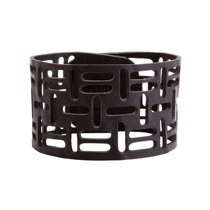 Sequence Recycled Rubber Geometric Bracelet