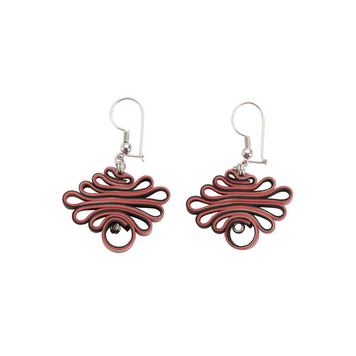 Zig Zag Recycled Rubber Earrings (3 Colours Available)