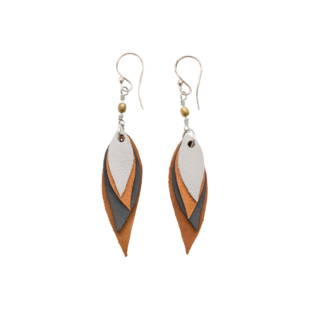 Flake Recycled Leather Earrings