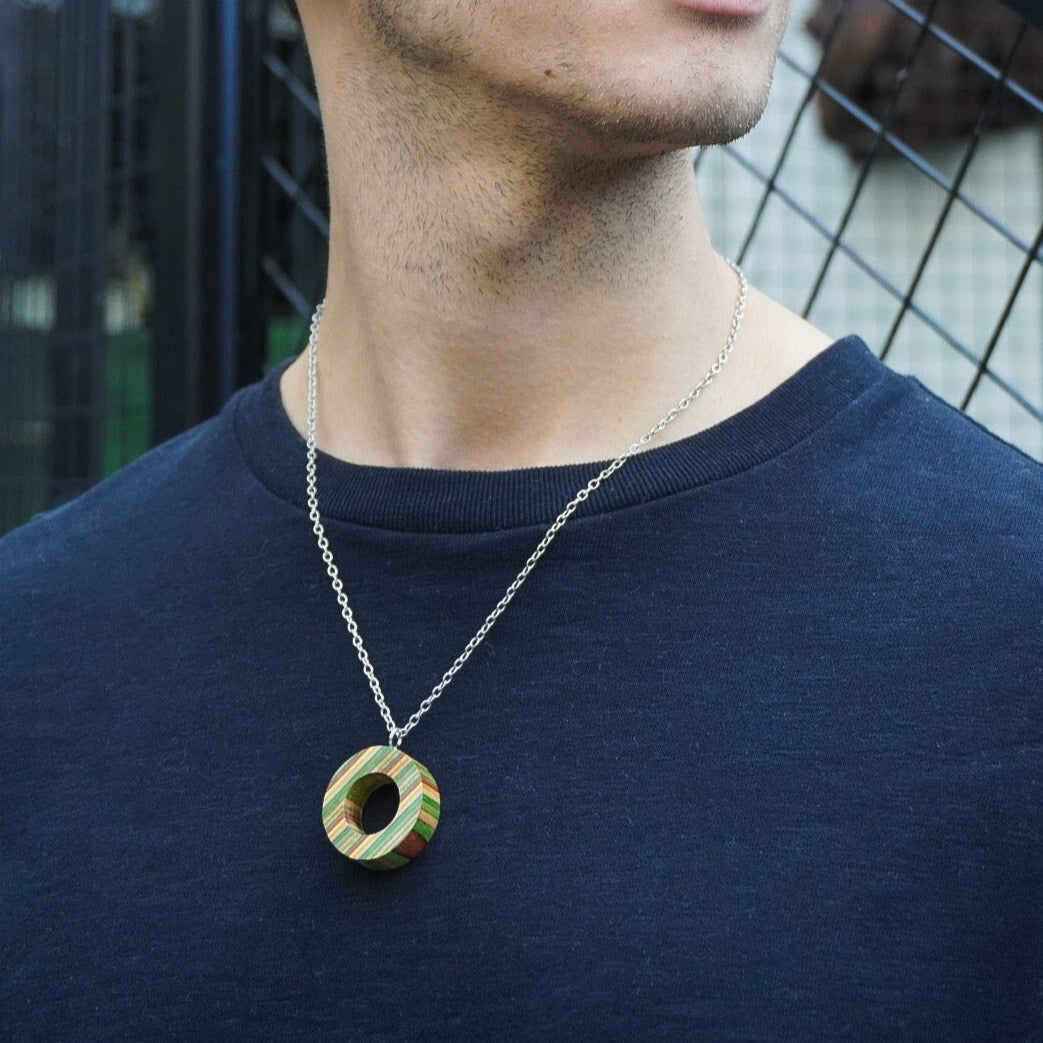 Donut Eco Friendly Recycled Skateboard Necklace