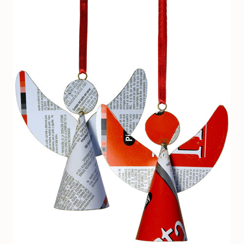 Upcycled Metal Angel Ornament