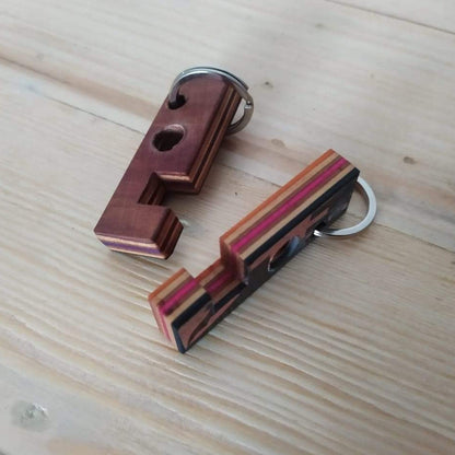 Upcycled Skateboard Mobile & Earphone Holder Keyring