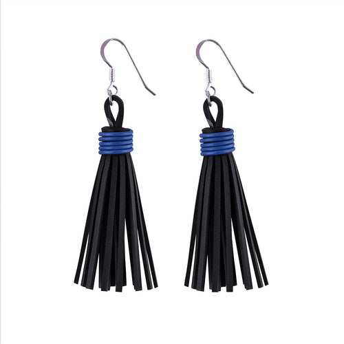 Asante Recycled Rubber Tassel Earrings