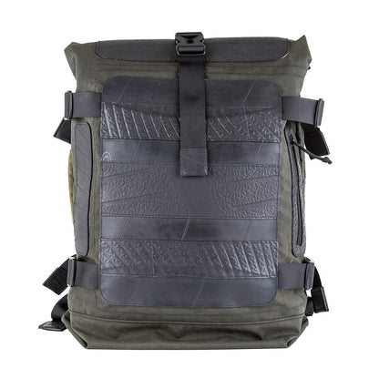 Water Resistant Roll Top Vegan Backpack