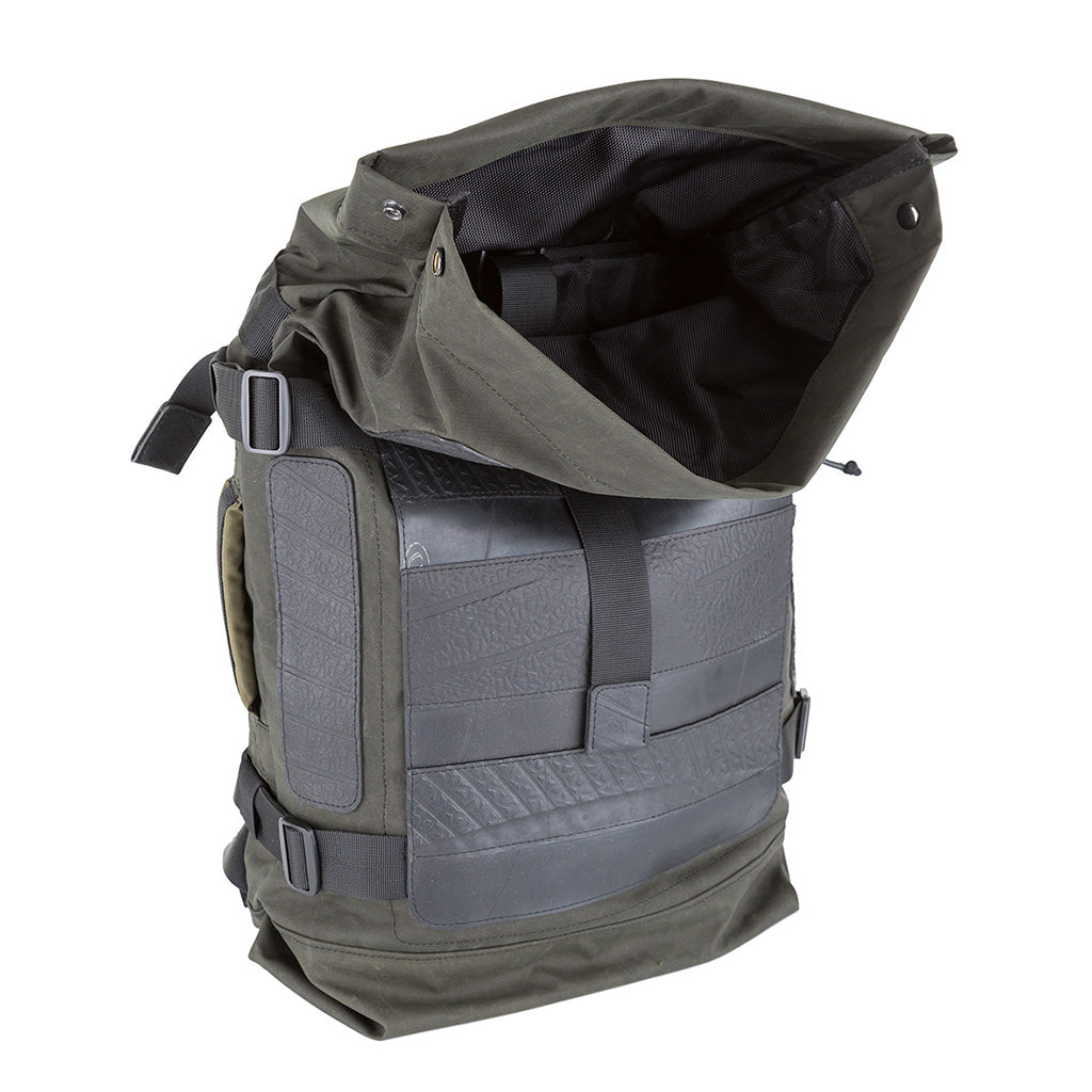 Water Resistant Roll Top Vegan Backpack