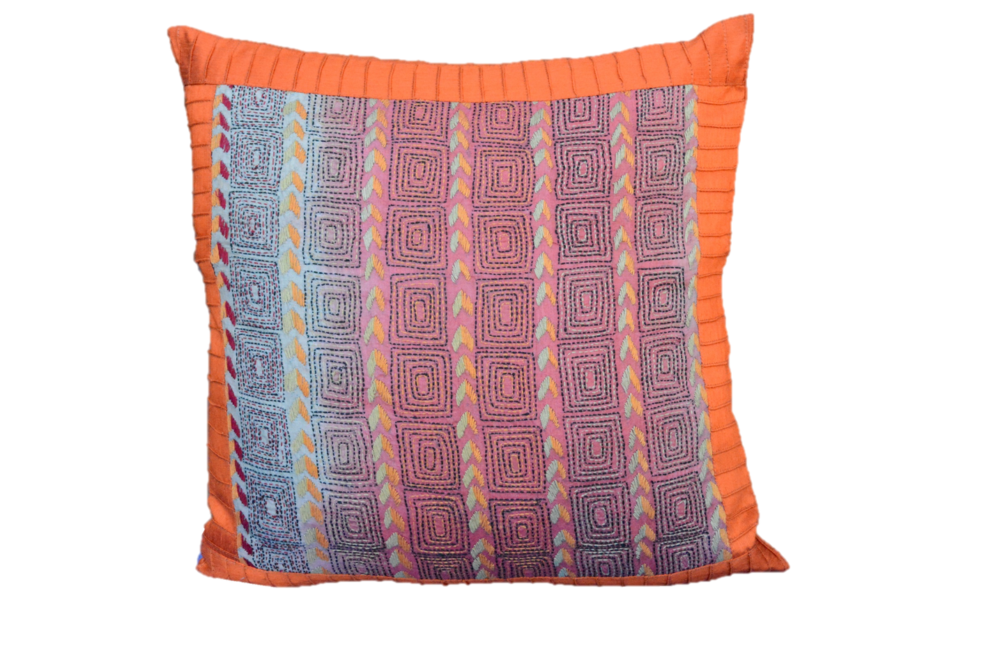 Embroidered Recycled Zari Kantha Holiday Pillow Case