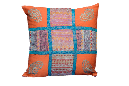 Embroidered Recycled Zari Kantha Holiday Pillow Case