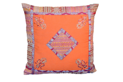 Embroidered Recycled Zari Kantha Holiday Pillow Case