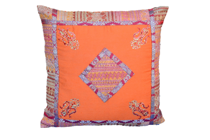 Embroidered Recycled Zari Kantha Holiday Pillow Case