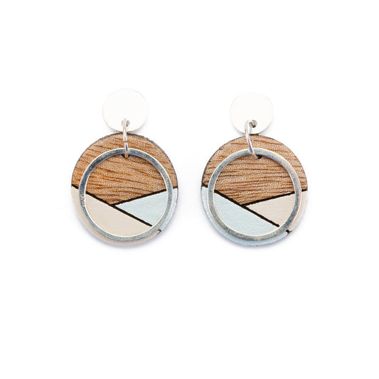 Conture Recycled Wood Silver Earrings (6 colours available)