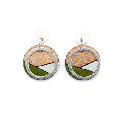 Conture Recycled Wood Silver Earrings (6 colours available)