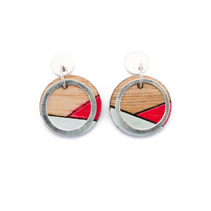 Conture Recycled Wood Silver Earrings (6 colours available)