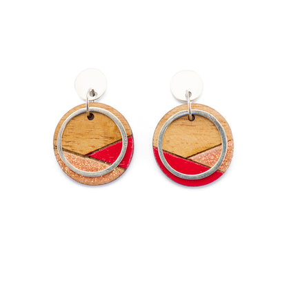 Conture Recycled Wood Silver Earrings (6 colours available)