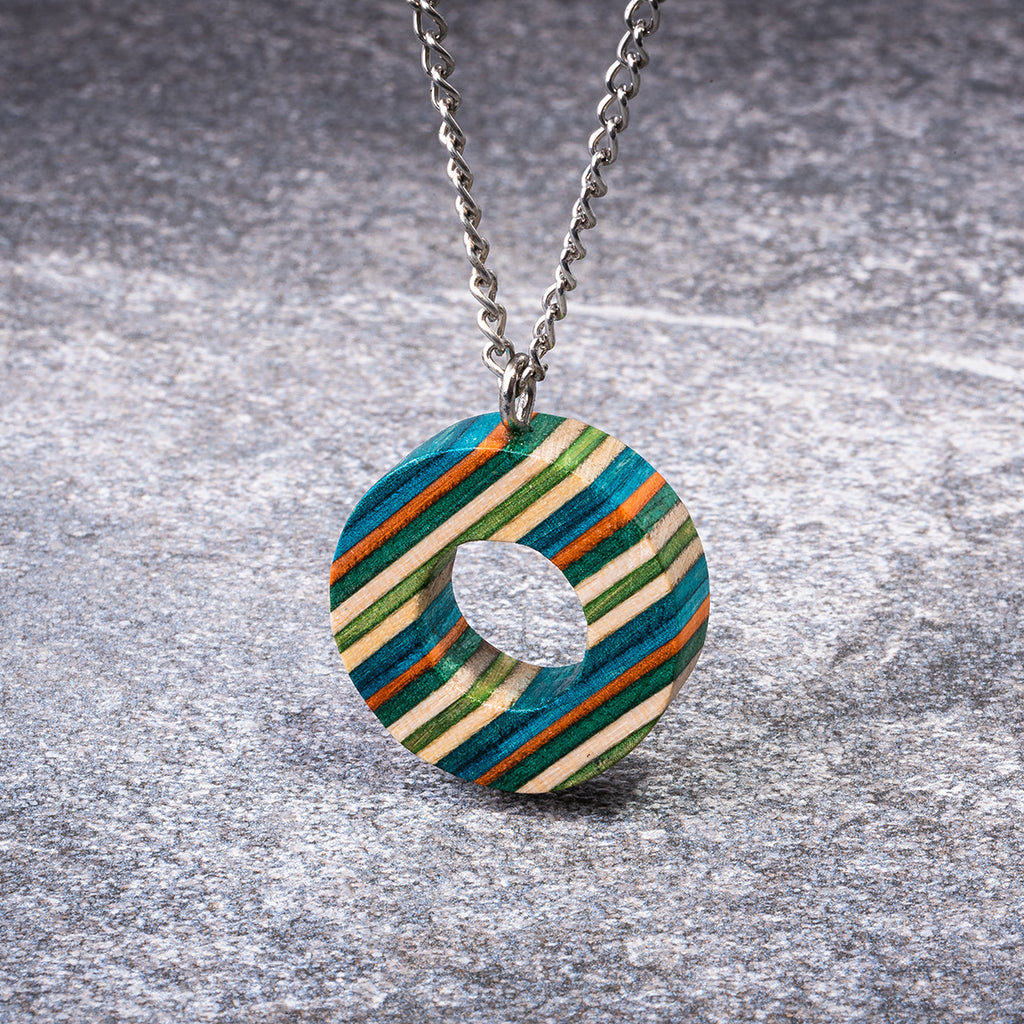 Donut Eco Friendly Recycled Skateboard Necklace