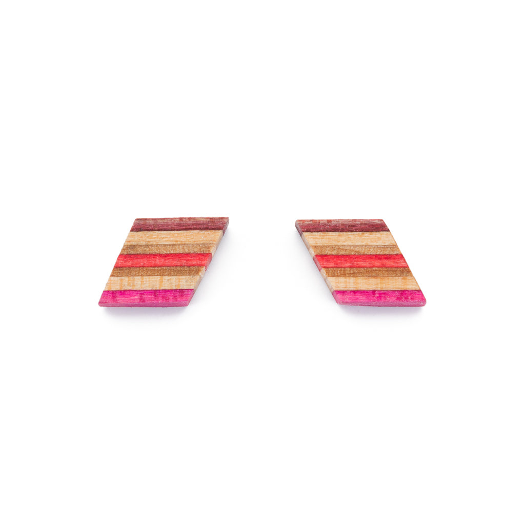 Kite Recycled Skateboard Wooden Stud Earrings