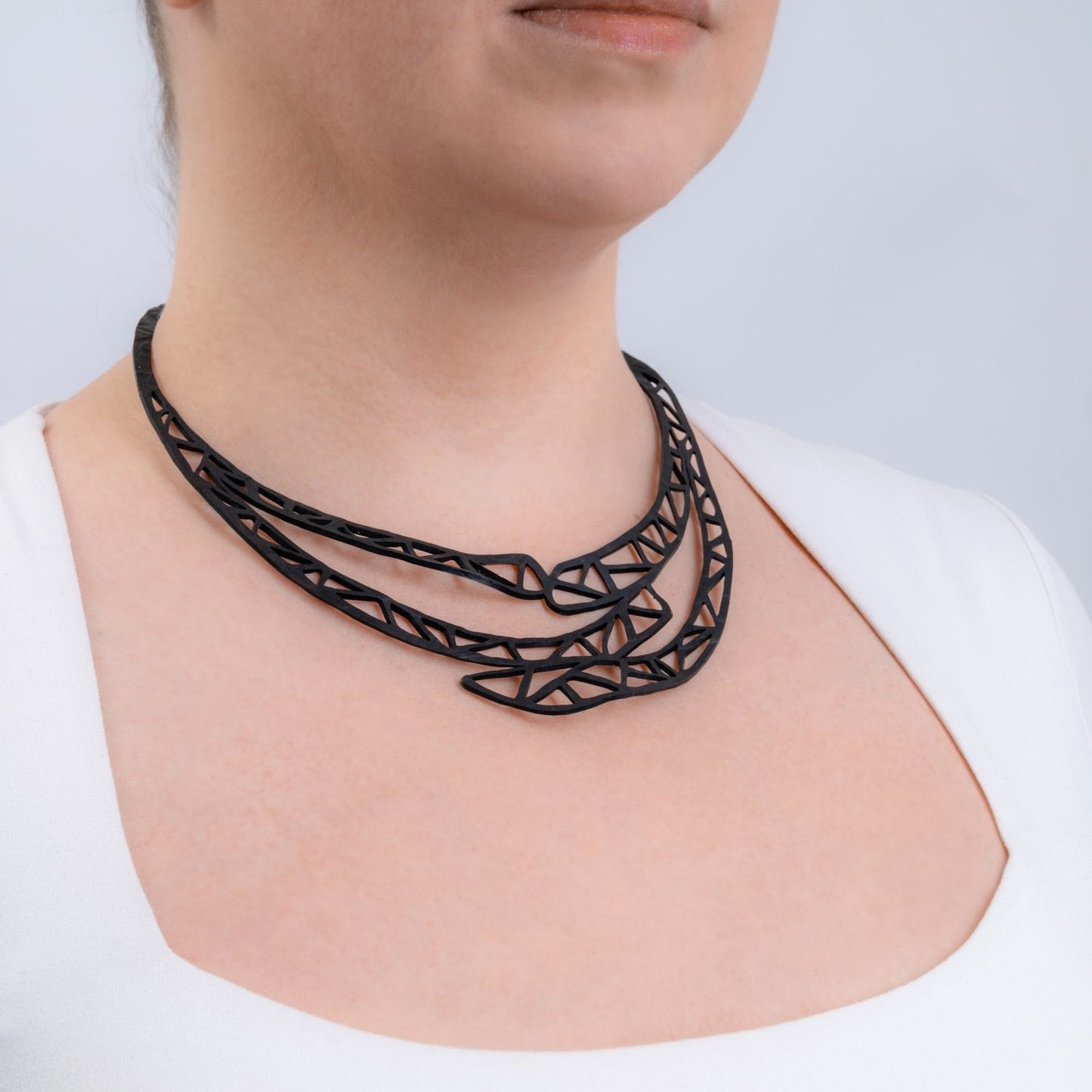 Lea Geometric Recycled Rubber Necklace