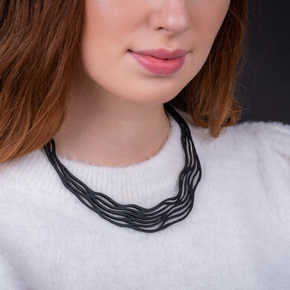 Flow Elegant Recycled Rubber Necklace