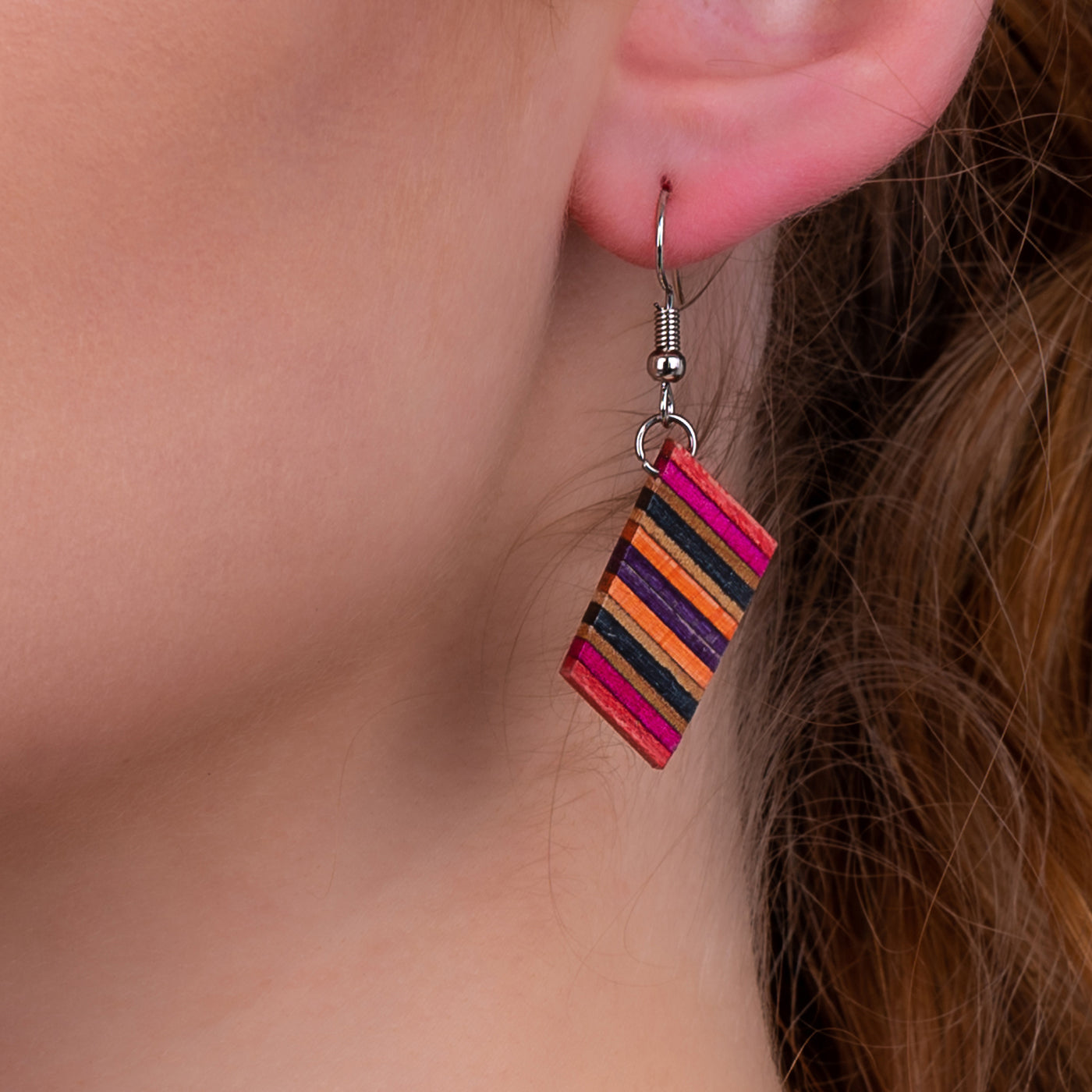 Genjang Recycled Skateboard Dangle Earrings