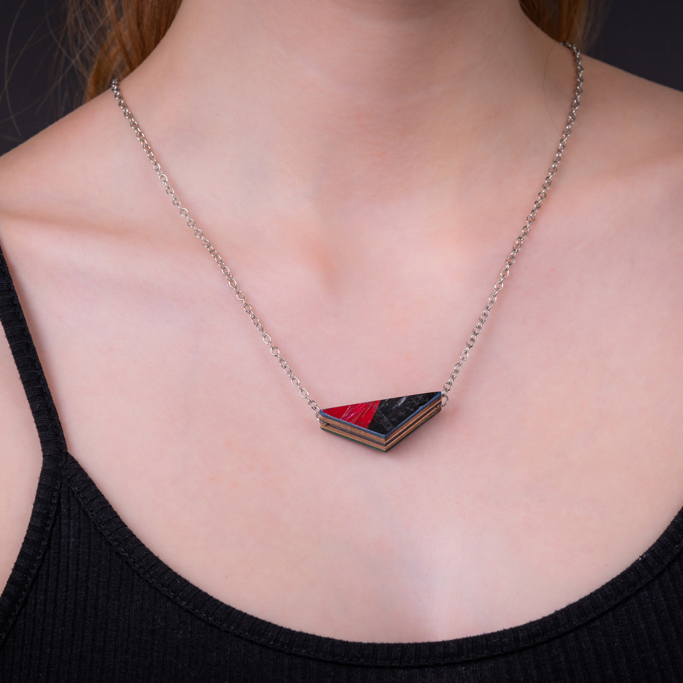 Prisma Recycled Skateboard Necklace