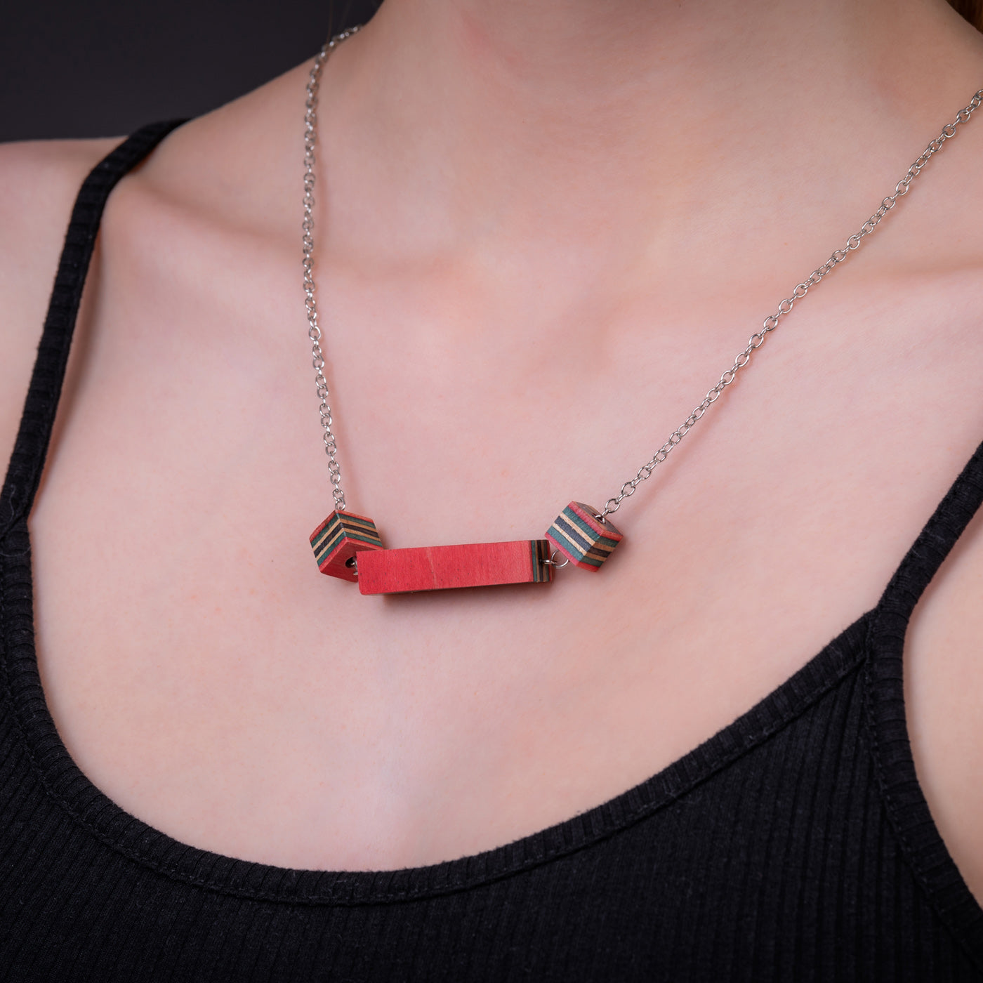 Recta Recycled Skateboard Necklace