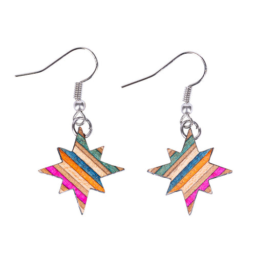 Sirius Star Recycled Skateboard Earrings