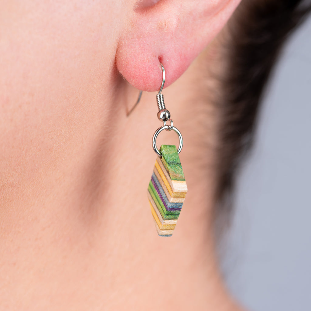 Kite Recycled Skateboard Dangle Earrings