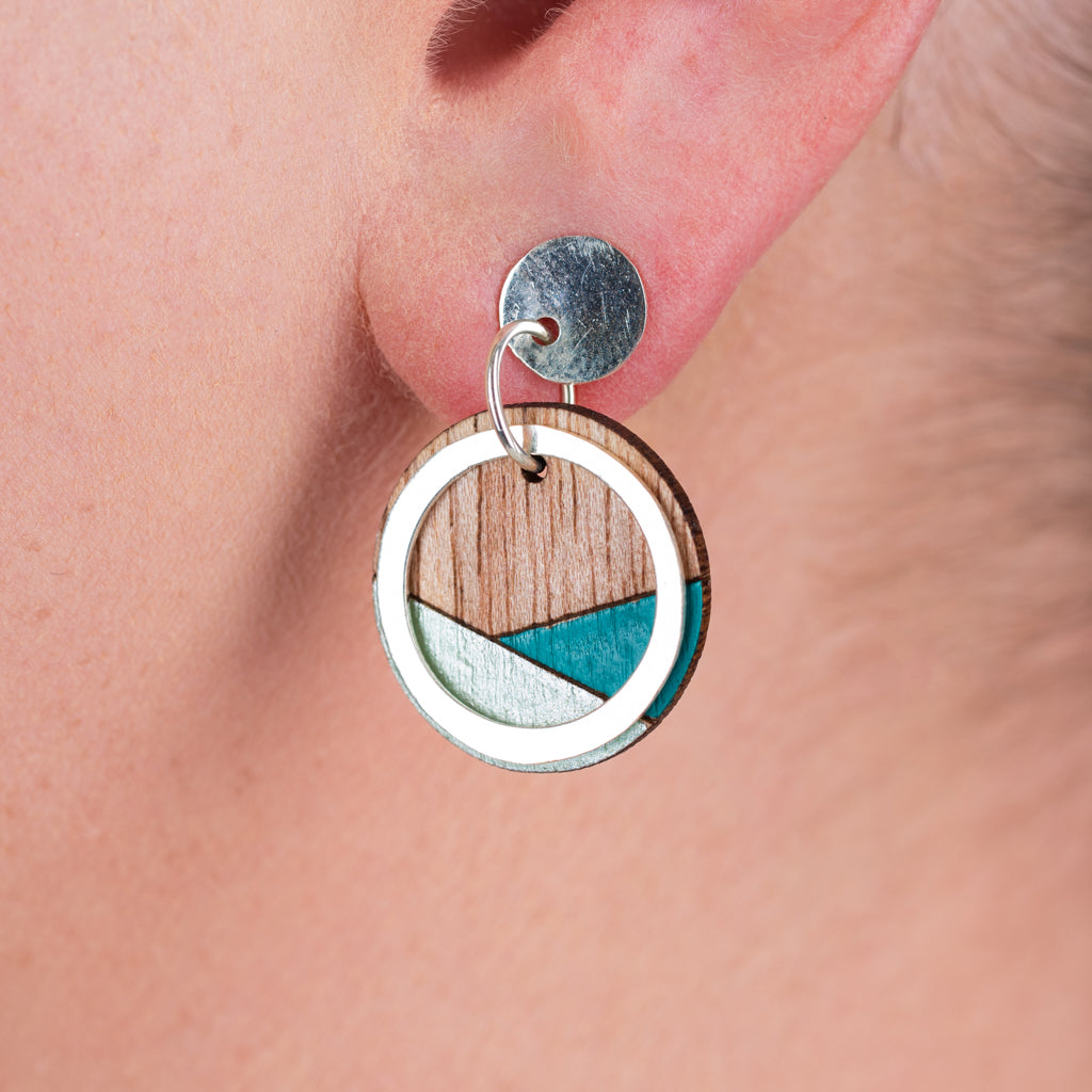 Conture Recycled Wood Silver Earrings (6 colours available)