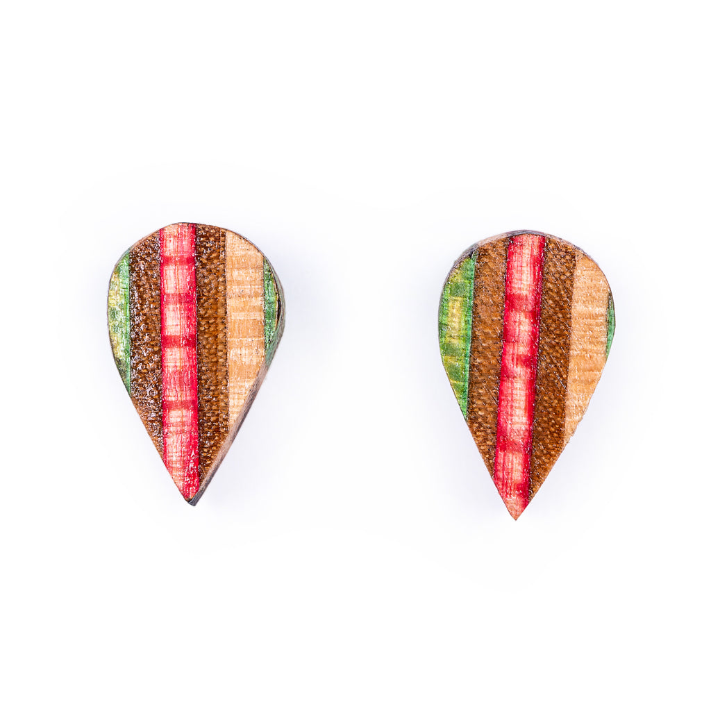 Tear Recycled Skateboard Stud Earrings