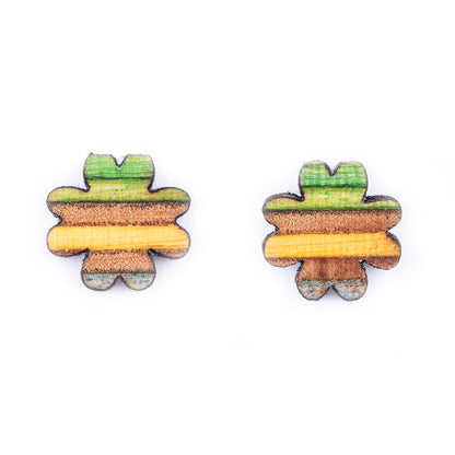 Clover Recycled Skateboard Stud Earrings