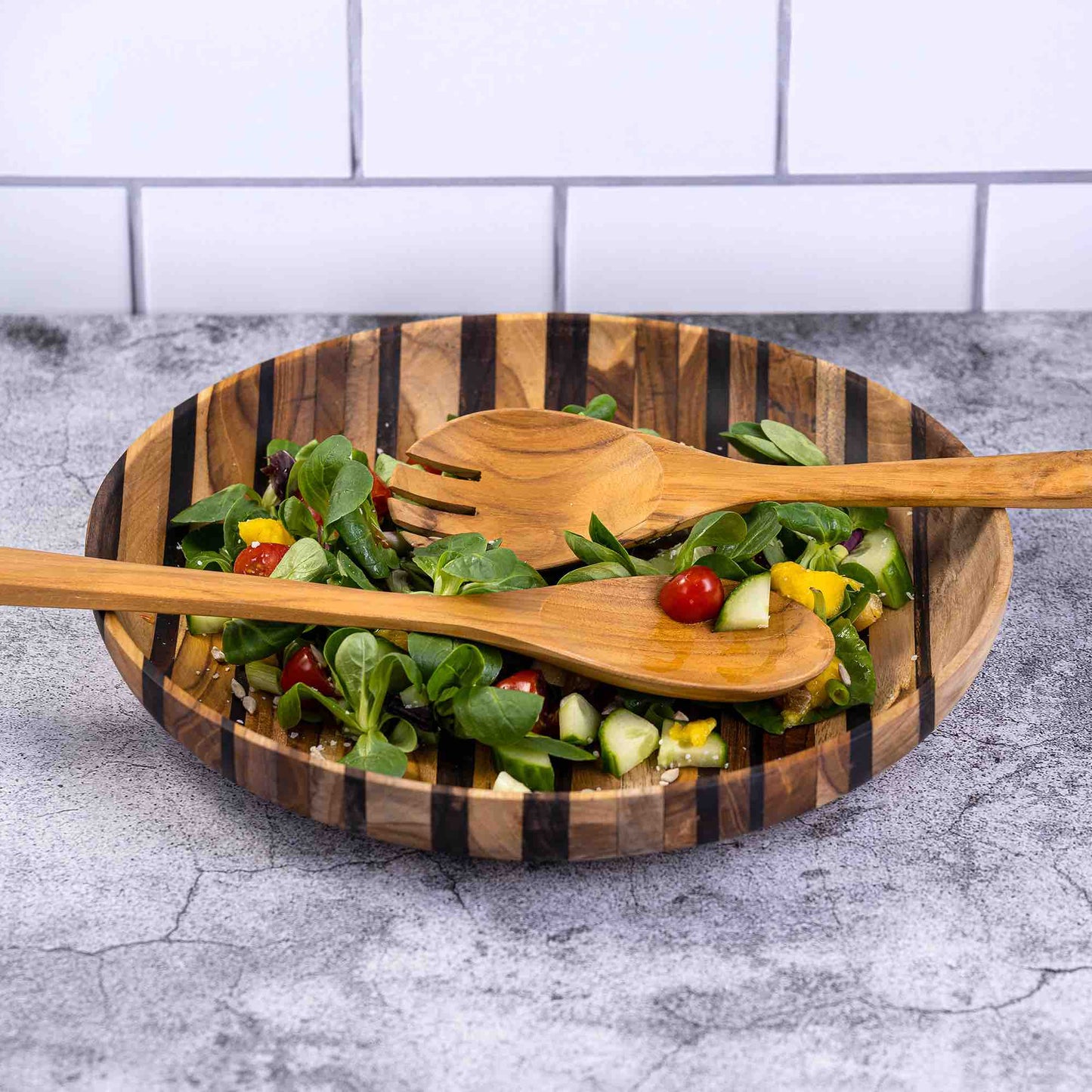 Upcycled Eco Friendly Wooden Salad Servers