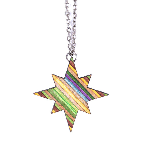 Sirius Star Recycled Skateboard Necklace