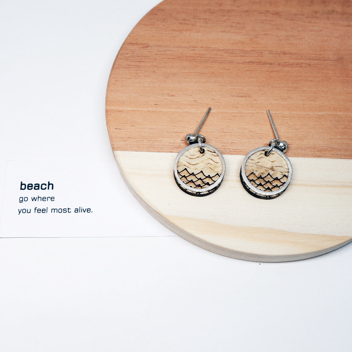 Beach Eco-friendly Recycled Wood Earrings