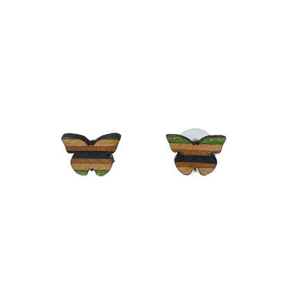 Butterfly Recycled Skateboard Stud Earrings