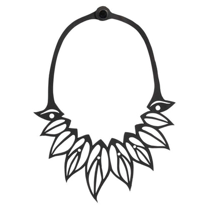 Zoe Recycled Rubber Leaf Necklace