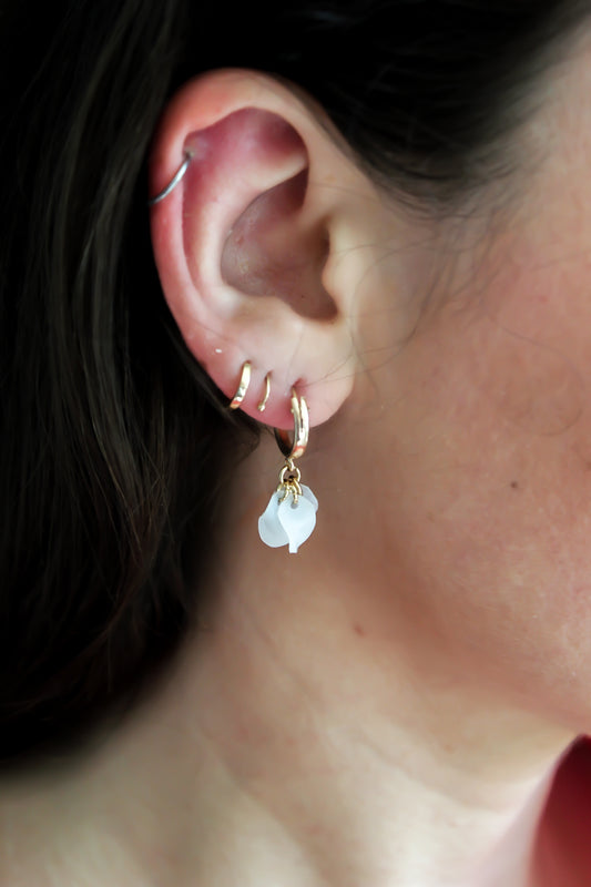 14k Gold Foil Upcycled Flower Earrings