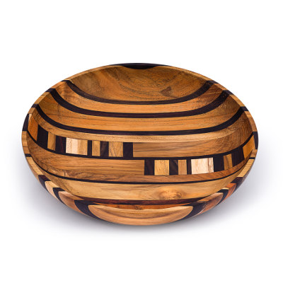 Artisan Upcycled End Grain Fruit Bowls (2 Patterns & 2 Sizes