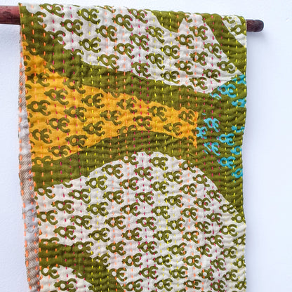 Upcycled sari cotton kantha infinity scarf