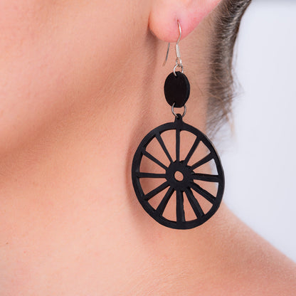 Water Wheel Upcycled Rubber Earrings