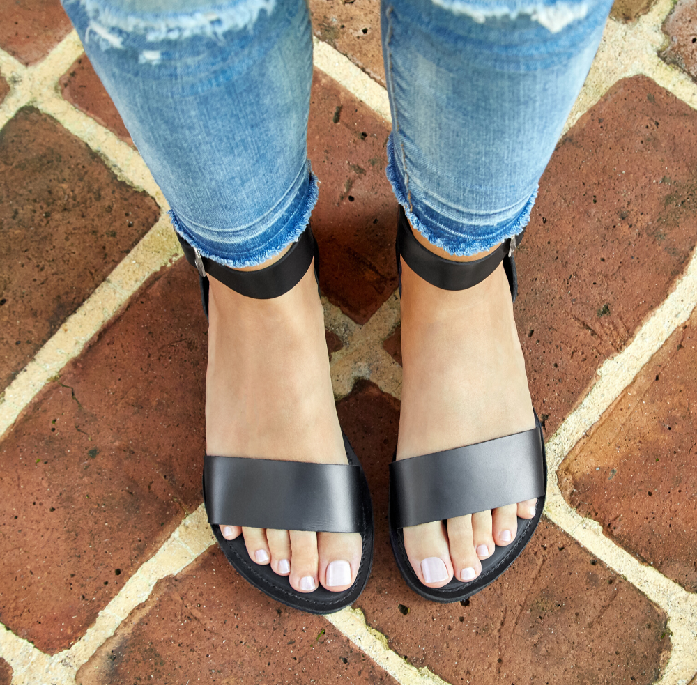 The Camila Leather Flatform Sandal with Upcycled Soles