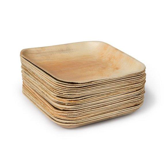 Sustainable and Biodegradable Palm Leaf Square Plates 9" Inch