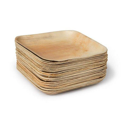 Sustainable and Biodegradable Palm Leaf Square Plates 9" Inch