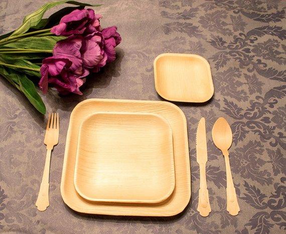 Palm Leaf Plates Square Dinner ALL SIZES Plates 4"-10" Inch (Set of