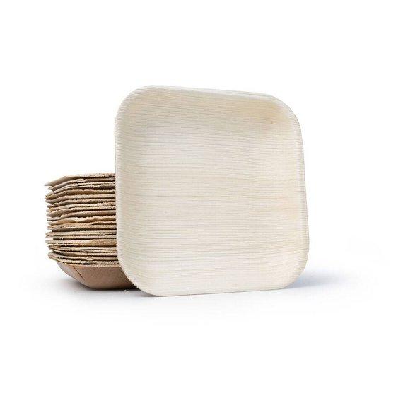 Sustainable and Biodegradable Palm Leaf Plates Square 7" Inch