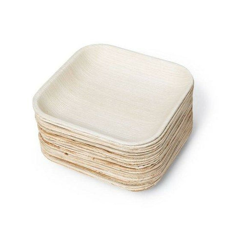 Sustainable and Biodegradable Palm Leaf Plates Square 7" Inch