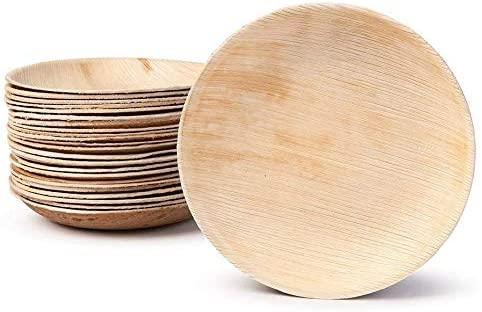 Sustainable and Biodegradable Palm Leaf Plates Round 8" Inch