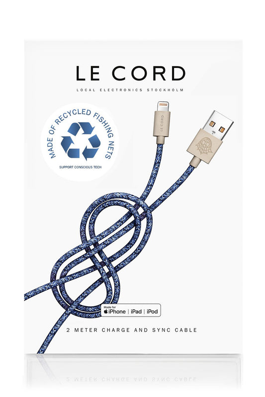 iPhone Lightning cable - Made of recycled fishing nets - Blue