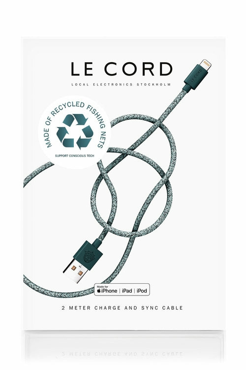 iPhone Lightning cable - Made of recycled fishing nets - Green