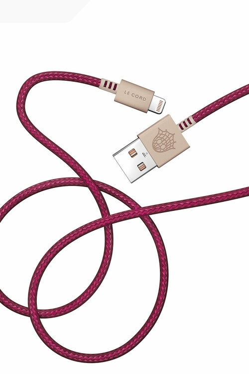 iPhone Lightning cable - Made of recycled fishing nets - Plum